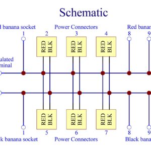 Wired Banana Jack and Power Pole 10 Outlet DC Power Distribution Strip Box