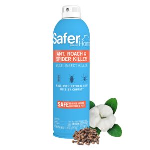 safer brand safer home sh111 indoor ant, roach, spider, fly, silverfish & flea killer spray – cfc free aerosol made with natural oils – 13.25 oz, 13.25 ounce (pack of 1), blue