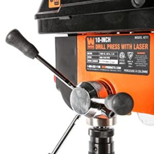 WEN 4211 3.2-Amp 10-Inch 5-Speed Cast Iron Benchtop Drill Press with Laser and Keyless Chuck , Black