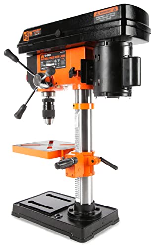 WEN 4211 3.2-Amp 10-Inch 5-Speed Cast Iron Benchtop Drill Press with Laser and Keyless Chuck , Black