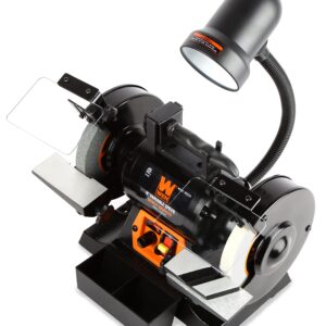 WEN BG625V 2.5-Amp 6-Inch Variable Speed Bench Grinder with Flexible Work Light , Black