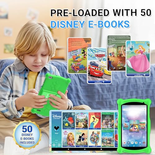 Contixo 7 inch Kids Learning Tablet, Bluetooth Kids Wireless Headphone and Tablet Bag Bundle with with Teacher Approved apps and Parent Control - Green Set