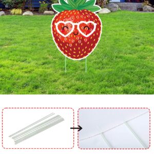 Large Size Strawberry Party Decorations - Fruit Themed Party Yard Signs - 10Pcs Strawberry Decor for Garden/Patio/Lawn/Festive Atmosphere/Birthday Themed Party.