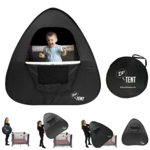 easygo product zzz playpen sleeping canopy cover instant tent – great at home and travelling - compatible with pack n play, baby bjorn & lotus travel crib & other portable and patented - black