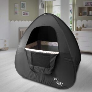 EasyGo Product ZZZ PlayPen Sleeping Canopy Cover Instant Tent – Great at Home and Travelling - Compatible with Pack n Play, Baby Bjorn & Lotus Travel Crib & Other Portable and Patented - Black