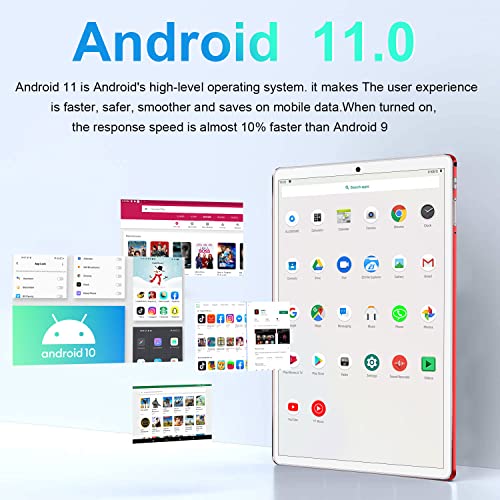 DUODUOGO Android 11 Tablet 2 in 1, 10 Inch Tablet, Tablet with Keyboard, 4GB RAM 64GB ROM, 1280x 800 HD IPS, Dual Camera, 6000mAh, Bluetooth, OTG, 2.4G+5G WiFi Tablet PC, DGO-T30