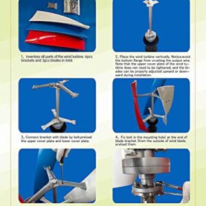 Wind Turbine Generator Kits, 12V 24V 48V 8000W Vertical Axis Wind Generator Kit for Home, Street Lighting And More Solar And Wind Hybrid System,48v