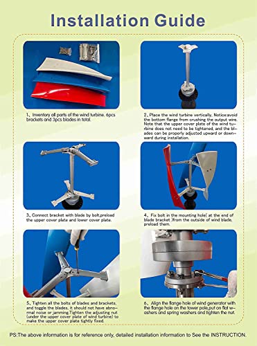 Wind Turbine Generator Kits, 12V 24V 48V 8000W Vertical Axis Wind Generator Kit for Home, Street Lighting And More Solar And Wind Hybrid System,48v