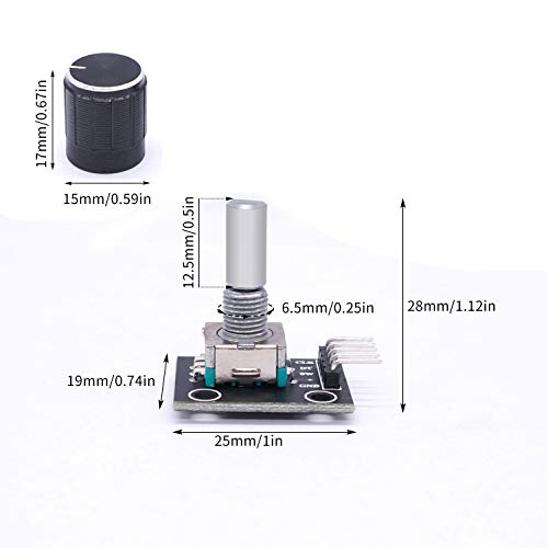 Taiss 5Pcs KY-040 Rotary Encoder Module with 15×16.5 mm with Knobs Cap +PV Combiner Box 4 String with 15A Rated Current Fuse Circuit Breaker Lightning Arreste and Solar Panel Cable Connectors