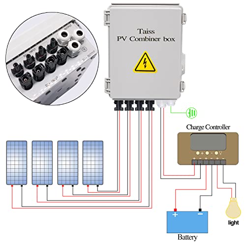 Taiss 5Pcs KY-040 Rotary Encoder Module with 15×16.5 mm with Knobs Cap +PV Combiner Box 4 String with 15A Rated Current Fuse Circuit Breaker Lightning Arreste and Solar Panel Cable Connectors