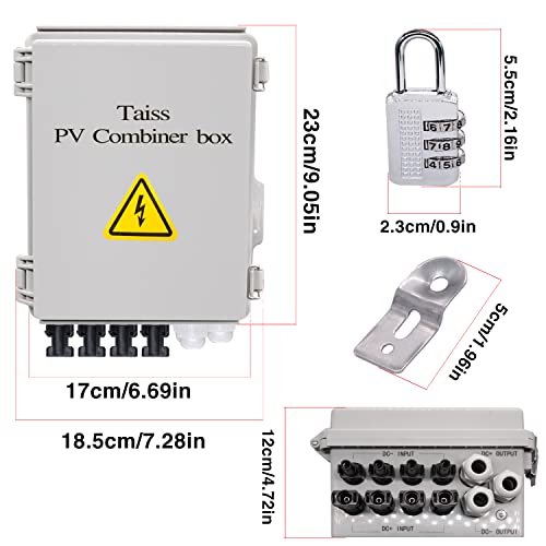 Taiss 5Pcs KY-040 Rotary Encoder Module with 15×16.5 mm with Knobs Cap +PV Combiner Box 4 String with 15A Rated Current Fuse Circuit Breaker Lightning Arreste and Solar Panel Cable Connectors