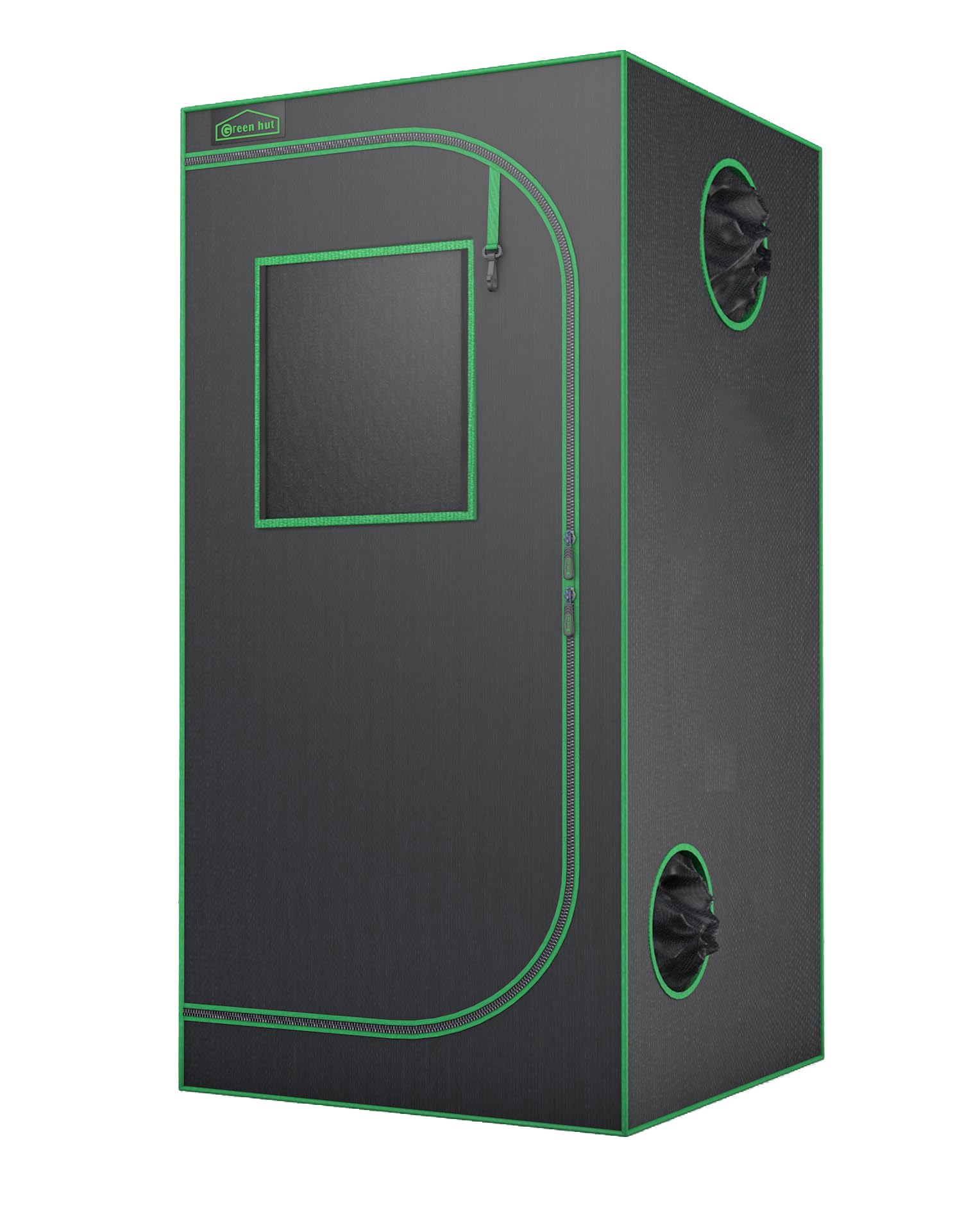 Green Hut Grow Tent 32"x32"x63", High Reflective Mylar Dark Room with Observation Window, Removable Floor Tray and Tool Bag for Indoor Plant Growing 3'X3'