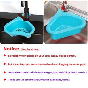 quirzx 2 Pack Swan Drain Basket for Kitchen Sink, Triangle Corner Kitchen Sink Drain Basket, Leftovers Food Catcher Basket (Blue)