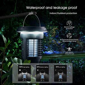 AiMoxa Solar Bug Zapper Outdoor, Self-Cleaning Mosquito Zapper for Fruit Flies, Gnats, Moths, Insect, Waterproof Fly Traps for Indoors, USB Electric Catcher & Killer