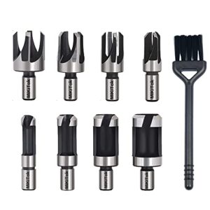 plug cutters for wood,mikitok(9pcs) brocas para madera,wood plug cutter set with cleaning brush make it snappy 6mm 10mm 13mm 16mm