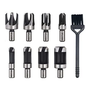 Plug Cutters for Wood,MIKITOK(9Pcs) Brocas para Madera,Wood Plug Cutter Set with Cleaning Brush Make It Snappy 6mm 10mm 13mm 16mm