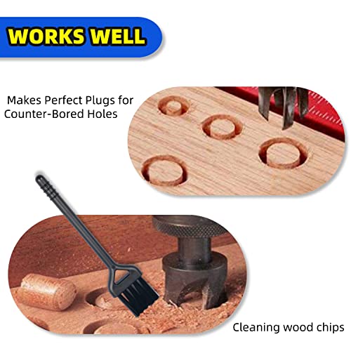 Plug Cutters for Wood,MIKITOK(9Pcs) Brocas para Madera,Wood Plug Cutter Set with Cleaning Brush Make It Snappy 6mm 10mm 13mm 16mm