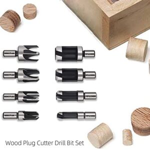 Plug Cutters for Wood,MIKITOK(9Pcs) Brocas para Madera,Wood Plug Cutter Set with Cleaning Brush Make It Snappy 6mm 10mm 13mm 16mm