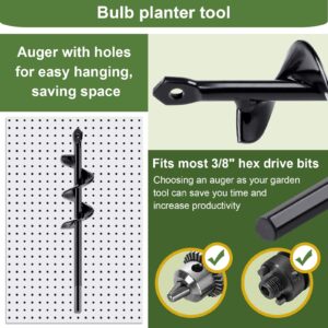 WEAVERBIRD Auger Spiral Drill Bit for Planting, 1.6"x9" Garden Plant Flower Bulb Auger for 3/8" Hex Drive Drill, Easy Bulb Auger for Post Hole Digger Flowers, Bedding Digging Plant Rapid Planter Tool