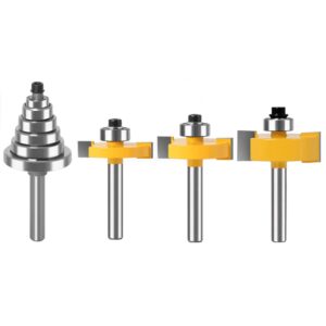 WSOOX 1/4 Inch Shank Rabbet Router Bit Set, 3 Pieces Rabbeting Router Bit with 6 Bearings Set (1/8", 1/4", 5/16", 3/8", 7/16", 1/2" Bearings) (1/4 Inch)