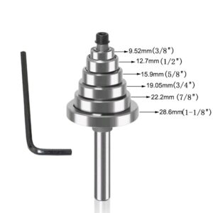 WSOOX 1/4 Inch Shank Rabbet Router Bit Set, 3 Pieces Rabbeting Router Bit with 6 Bearings Set (1/8", 1/4", 5/16", 3/8", 7/16", 1/2" Bearings) (1/4 Inch)