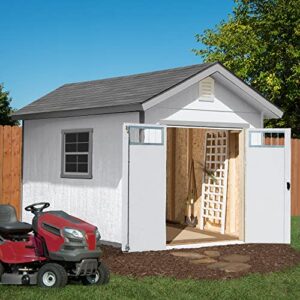 Handy Home Products Beachwood 8x12 Do-it-Yourself Wooden Storage Shed with Floor Tan