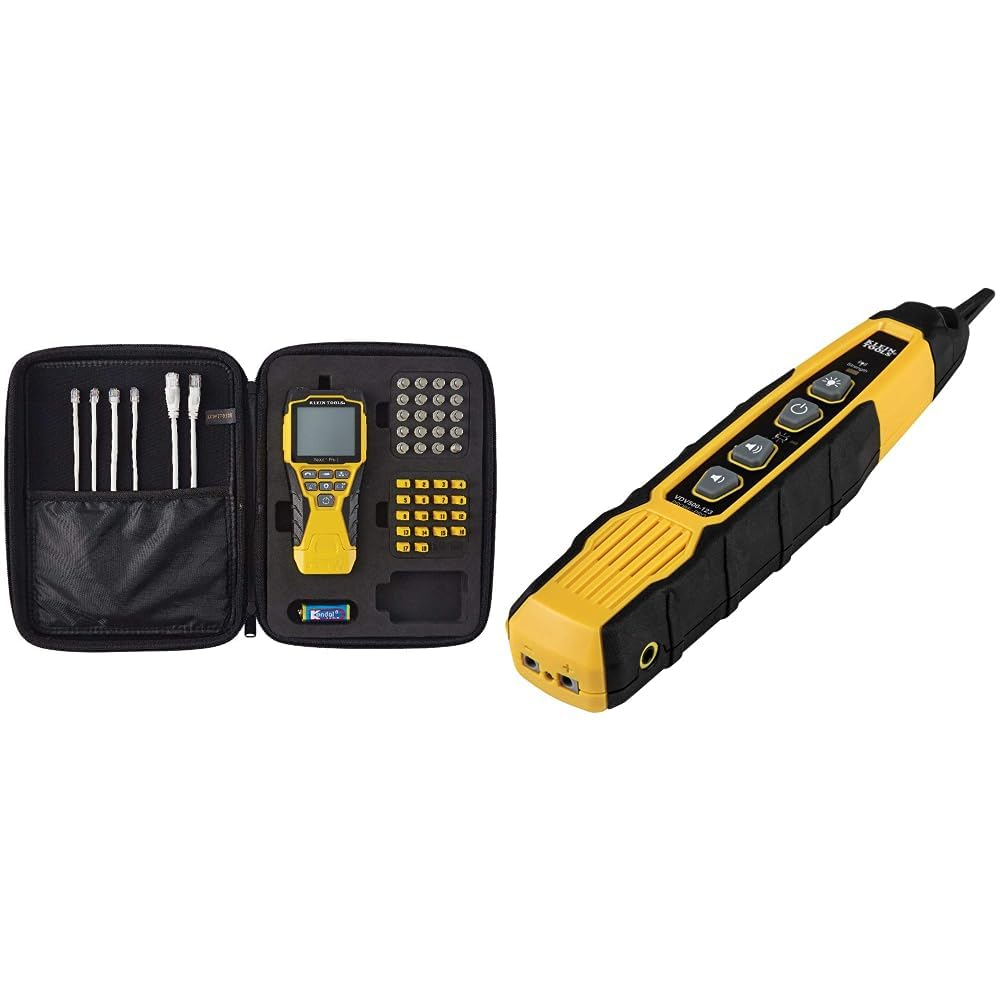 Klein Tools VDV501-852 Cable Tester & VDV500-123 Cable Tracer Probe-Pro Tracing Probe with Replaceable Non-Metallic, Conductive Tip and a Light for Use in Dark Spaces