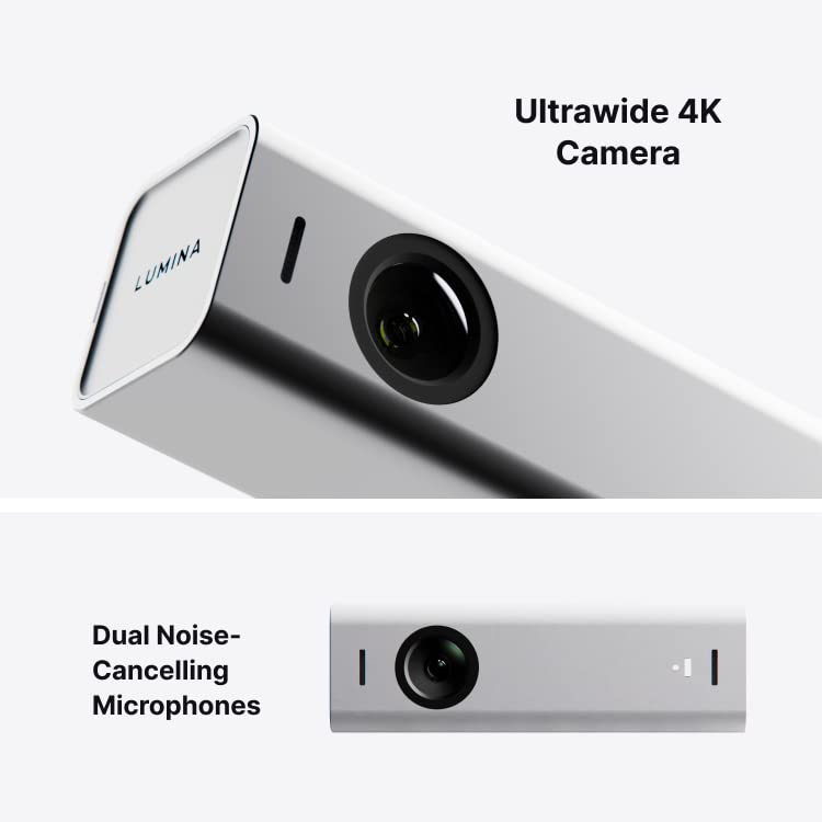 Lumina 4K Webcam: Studio-Quality Webcam Powered by AI. Look Great on Every Video Call. Compatible with Mac and PC (Atomic Grey)