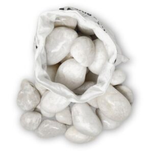 pgn white river rocks for plants - 5 pounds - white rocks with smooth, polished surfaces - 1-3 inch stones for planters, aquarium decorations, vase, fireplace, landscaping, outdoor decor
