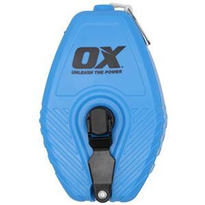 ox tools trade single gear thick line chalk reel | 100' length | 100 ft heavy duty chalk line | thick line | construction chalk reel |ox-t505630