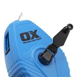 OX Tools Trade Single Gear Thick Line Chalk Reel | 100' length | 100 ft Heavy Duty Chalk Line | Thick Line | Construction Chalk Reel |OX-T505630