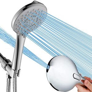teyoon 5-mode handheld shower head with 6 ft. stainless steel hose and adjustable bracket, premium chrome