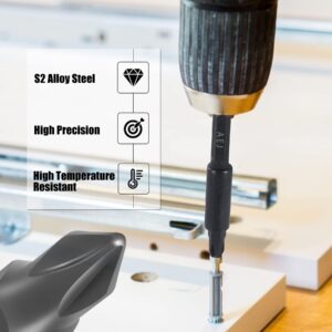 AEJ 49-Pack Screwdriver Bit Set, Hex Head Drill Bit Set, Torx Square Slotted Phillips Bit Set with 1/4" Bit Holder, 1/4 Hex Shank, S2 Steel, 1"Long