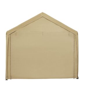 Carport, 10 x 20 ft Heavy Duty Carport with Ventilated Windows, Portable Garage with Removable Sidewalls & Doors, All-Season Car Canopy for Auto, Truck, Boat, SUV, Beige CP01