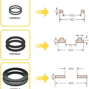 IKSI Fits for 25076RP 10745, 10262 and 10255 Step Washer O Ring 1.25 Fittings Plunger Valve Seals Rubber 11235 (6 pcs)