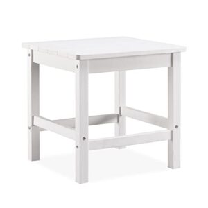 psilvam oversized outdoor side table, 19.68" poly lumber adirondack side table, weather resistant patio side table for poolside, garden and front porch (white)