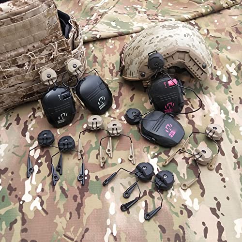 COMBATGEAR ARC Rail Adapters Accessories for Walker Electronic EarMuffs,1Pair Black Mounting Adapter