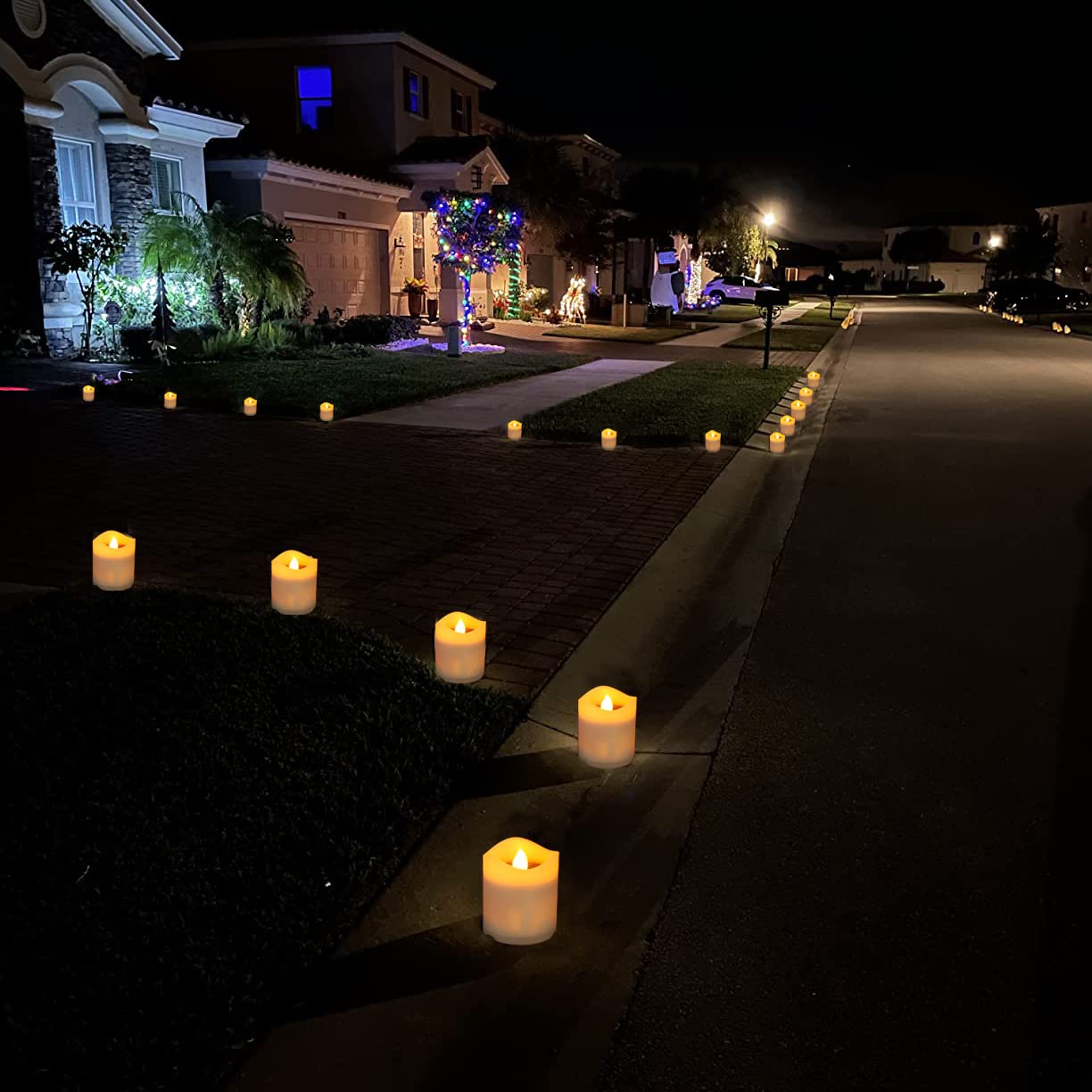 ZHONGXIN Solar Powered LED Candle Lights, Flameless Rechargeable Amber Flickering Votive Candles Waterproof for Patio Yard Pathway Window Outdoor Lantern Decor(4 Pack) (Solar Votive Candles)