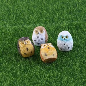 Toyvian 12pcs Mini Owl Figurines Miniature Garden Figurines Owl Garden Decoy Animal Dollhouse Ornament for Micro Landscape Bonsai Decor