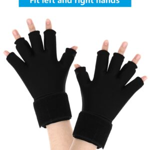 Luguiic Finger Arthritis Compression Ice Glove for Women and Men, Adjustable Wrist Strap Hand Wrist Ice Pack Pain Relief for Arthritis, Carpal Tunnel, Tendinitis Cold&Heat Therapy S Pack of ONE