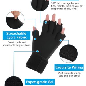 Luguiic Finger Arthritis Compression Ice Glove for Women and Men, Adjustable Wrist Strap Hand Wrist Ice Pack Pain Relief for Arthritis, Carpal Tunnel, Tendinitis Cold&Heat Therapy S Pack of ONE