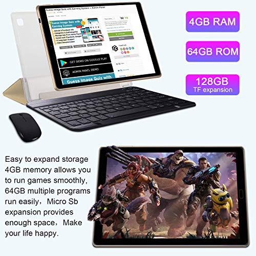 AOYODKG Android 11.0 Tablet 10 inch 5G WiFi 4GB RAM 64GB / 256GB Expandable GMS Certified Tablet PC 6500mAh Camera Netflix/Bluetooth/GPS (PRO Edition)