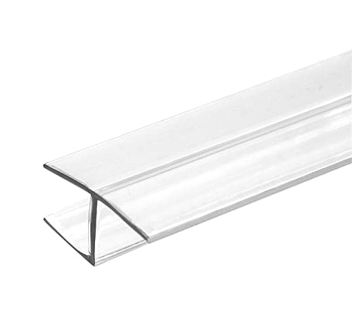 CBW Doors CBW Frameless Shower Door Side Seal Strip H-Type 180 Degree 72'' Length, Clear (1, 3/8'' Glass)