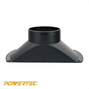 POWERTEC 70150V Rectangular Dust Hood for 4 in. OD Attachment, for Woodworking Dust Collection Hose and Fittings