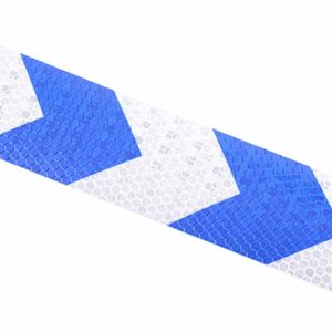 Qomovo Blue White Arrow High Visibility Reflective Tape 2 inch x 20 feet Self-Adhesive Tape Conspicuity Safety Warning Tape