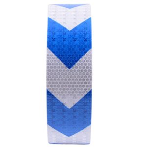 Qomovo Blue White Arrow High Visibility Reflective Tape 2 inch x 20 feet Self-Adhesive Tape Conspicuity Safety Warning Tape