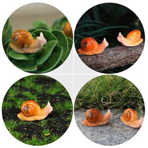 10pcs Snail Miniature Animal Figurine Ornament Tiny Snails Statues Bonsai Aquarium Decorations Micro Landscape Mini Snail Figures for DIY Micro Landscape Decors