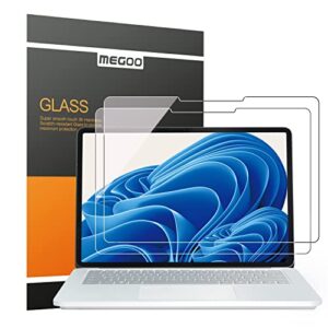 megoo [2 pack glass screen protector for surface laptop studio 2/ surface laptop studio 14.4'', easy installation/hd transparent/scratch resistant/case and surface pen friendly 9h tempered glass