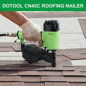 DOTOOL Roofing Nailer CN45C 15 Degree 3/4-Inch to 1-3/4-Inch Roofing Nail Gun Pneumatic Coil Nailer 120 pcs Load Capacity