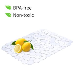 Yolife Pebble Sink Mats for Stainless Steel Sink, PVC Sink Saddle Protectors Kitchen Sink Mat for Porcelain Sink, Dishes and Glassware (Clear, 2 Pack)
